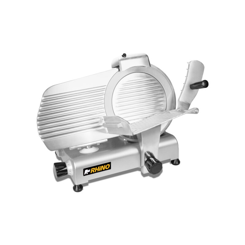Rebanadora eléctrica de gravedad comercial Rhino SLI-275 con cuchilla de 275 mm para embutidos