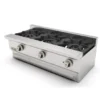Parrilla industrial de 3 quemadores Drago CG-30 SLIM de acero inoxidable para restaurantes