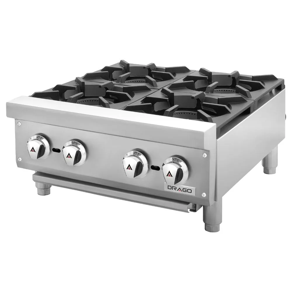 Parrilla con 4 quemadores Drago CG-40 a gas comercial