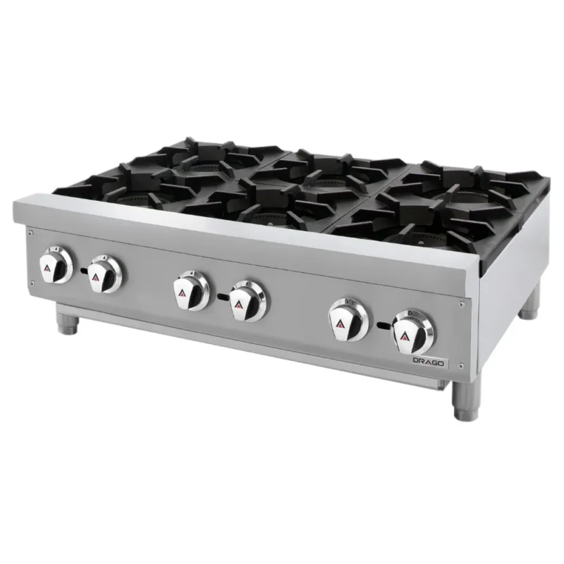 Parrilla con 6 quemadores Drago CG-60 comercial a gas