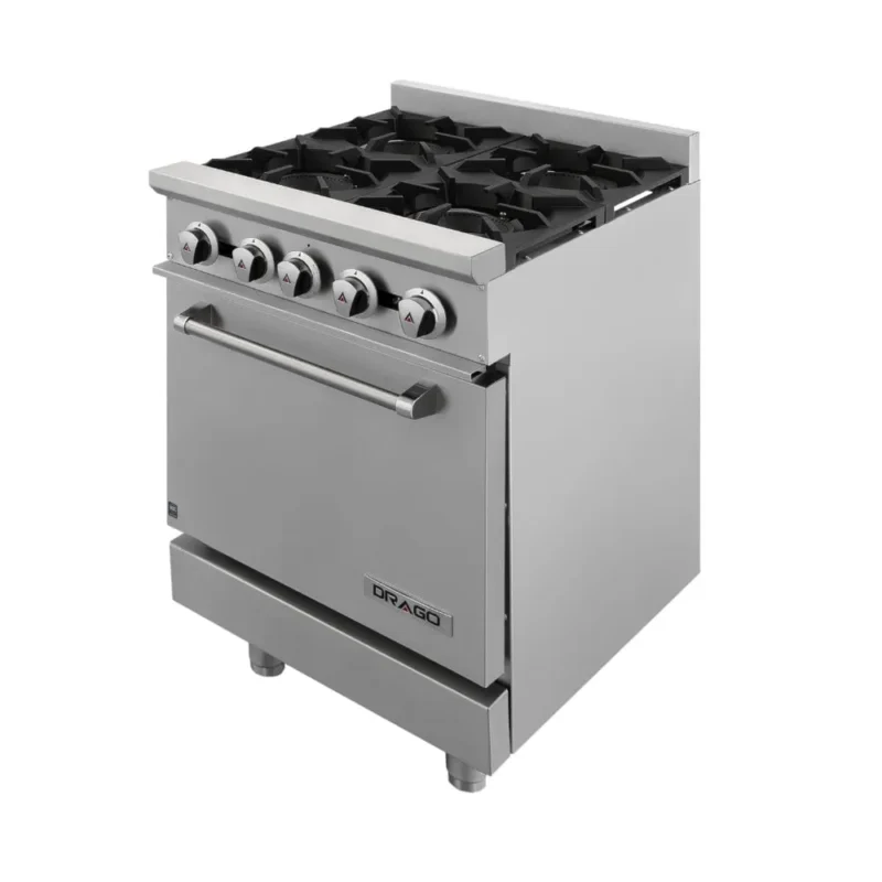 Estufa industrial con horno CG-41 Drago de 4 quemadores a Gas LP para restaurante