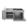 Estufa industrial universal con horno de acero inoxidable marca Drago modelo GES-042-101 con freidora y plancha para restaurante