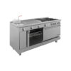 Estufa industrial universal con horno de acero inoxidable marca Drago modelo GES-042-101 con freidora y plancha para restaurante