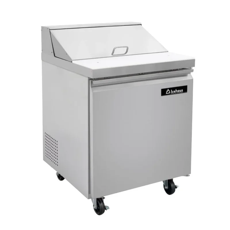 Mesa de preparación refrigerada para ensaladas y sándwiches Icehaus modelo ME-1P-SS-01 en acero inoxidable