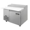 Mesa de preparación refrigerada para pizzas Icehaus modelo MP-1P-SS-02 de 1 puerta sólida en acero inoxidable