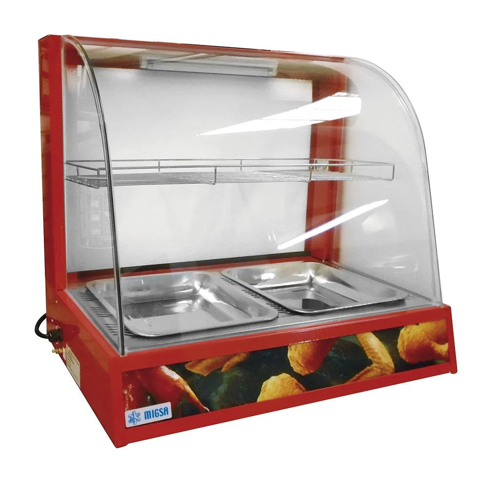 Vitrina Caliente BN-660R MIGSA Mostrador Cristal Curvo 66 cm