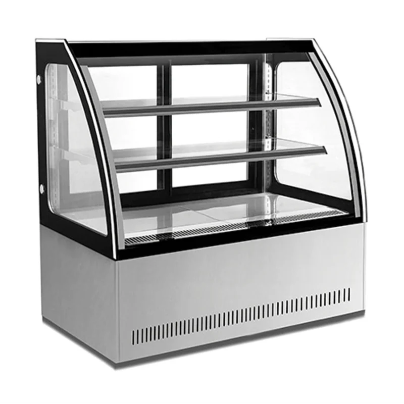 Vitrina exhibidora de cristal curvo Migsa GN-1500C2 de 387 L con ruedas e iluminación LED