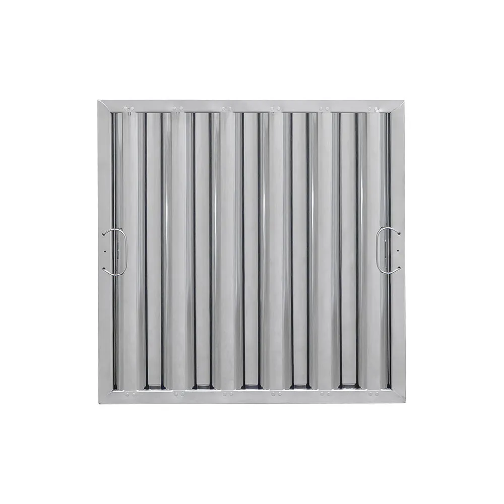 Juego de tres filtros de grasa tipo laberinto en acero inoxidable marca Drago modelo KIT-FILTERS-6 para campana comercial