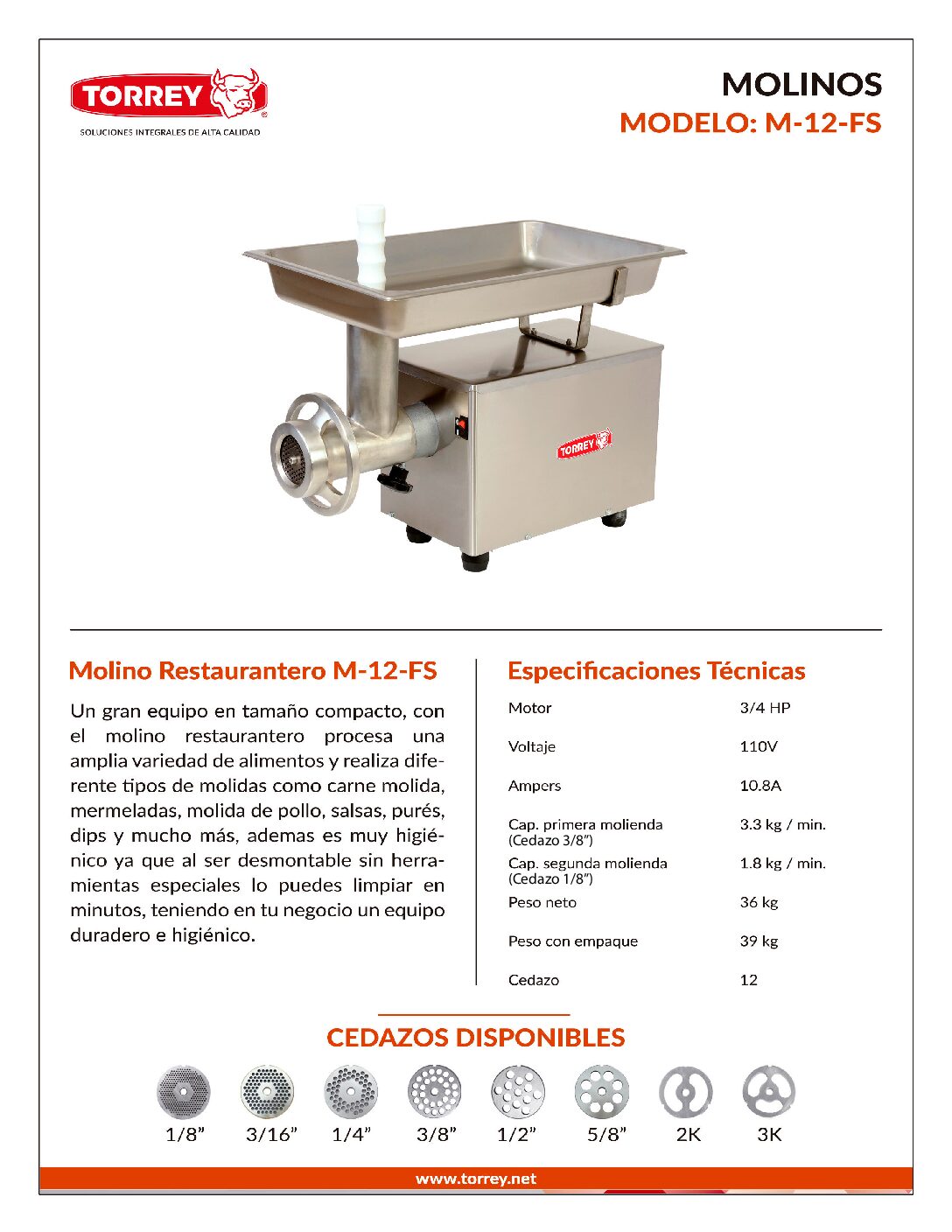 TORREY MOLINO DE CARNE M-12-FS - Imagen 4