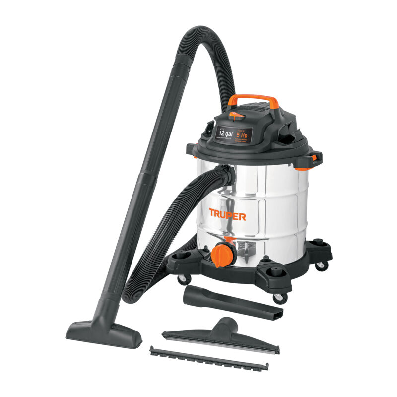 Aspiradora Truper 12 galones 5 HP uso rudo para sólidos y líquidos modelo ASP-12X.