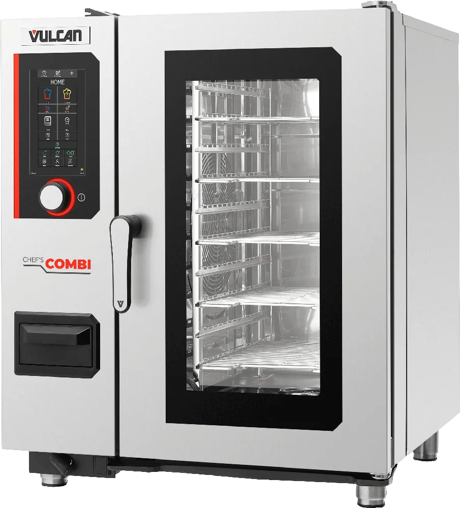 Horno combinado combi eléctrico inteligente Vulcan modelo Chef'sCombi 101E de 10 niveles en acero inoxidable