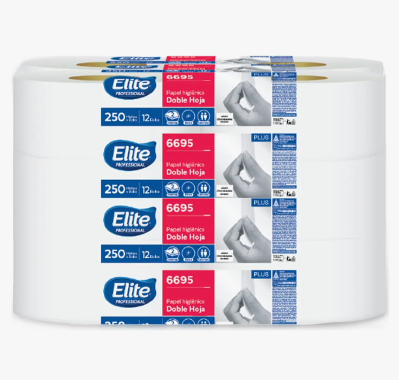 Papel Higiénico Jumbo Elite Professional Plus 250 mts 12 Rollos | IKONIX
