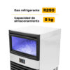 Fábrica de hielo en cubo comercial Rhino FAHIEL-40 de 40 kg en acero inoxidable con panel LED