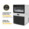 Fábrica de hielo en cubo comercial Rhino FAHIEL-40 de 40 kg en acero inoxidable con panel LED