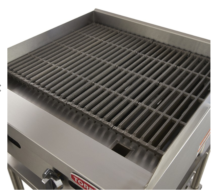 Asador a gas comercial de sobremesa Torrey modelo ASA-600G en acero inoxidable con rejillas de hierro vaciado
