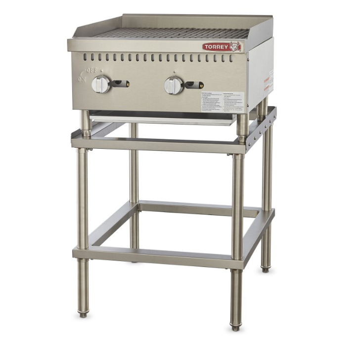 Asador a gas comercial de sobremesa Torrey modelo ASA-600G en acero inoxidable con rejillas de hierro vaciado