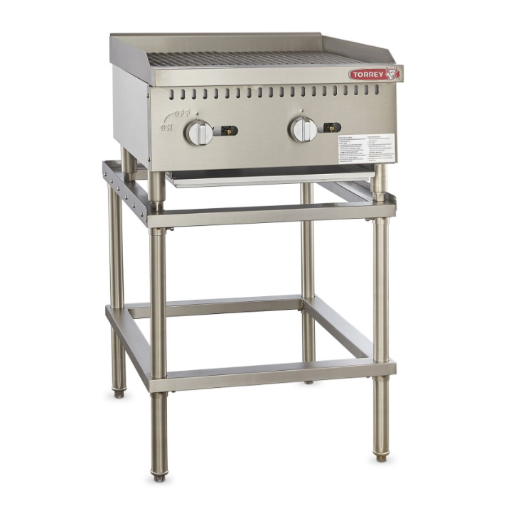 Asador a gas comercial de sobremesa Torrey modelo ASA-600G en acero inoxidable con rejillas de hierro vaciado