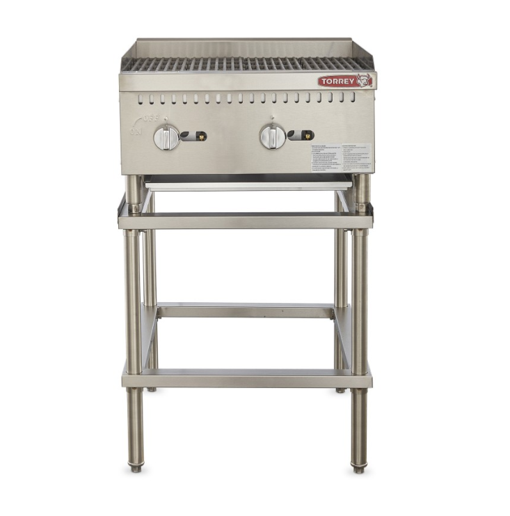 Asador a gas comercial de sobremesa Torrey modelo ASA-600G en acero inoxidable con rejillas de hierro vaciado