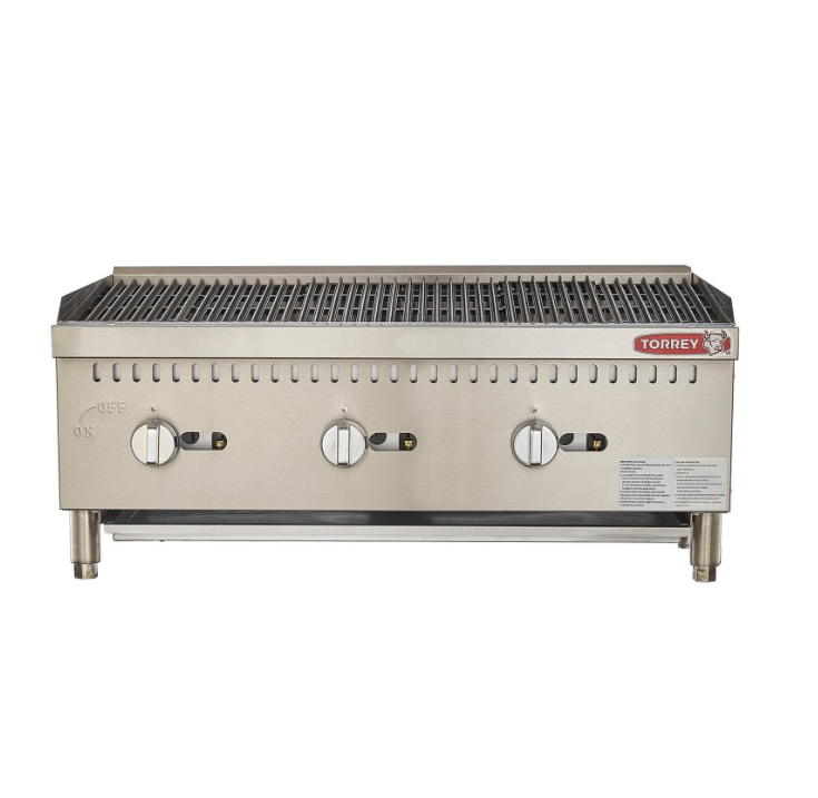 Asador a gas industrial de sobremesa Torrey modelo ASA-900G en acero inoxidable con 3 quemadores en U