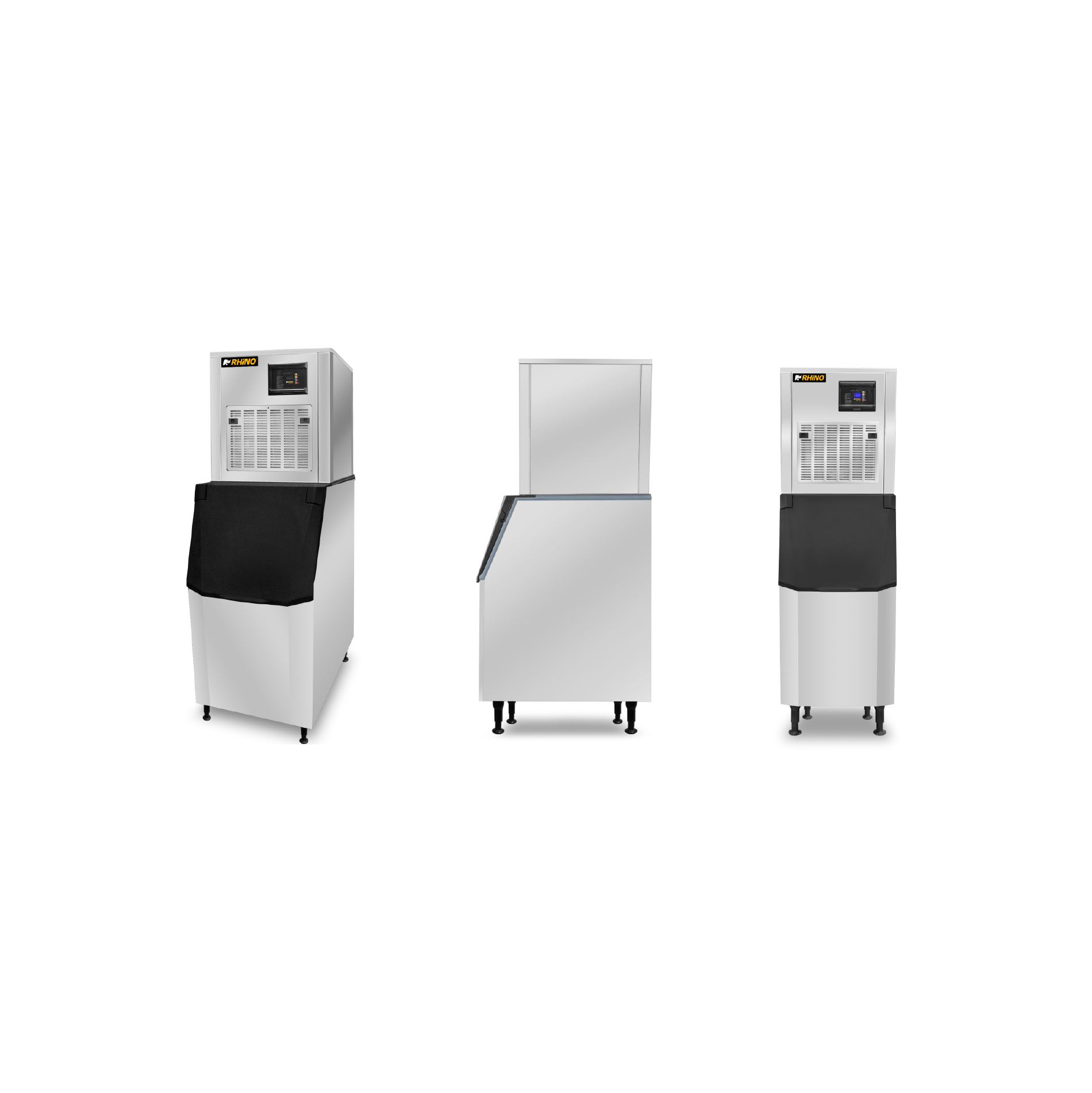 Fábrica de hielo frappé granular Rhino FAHIEL-250F de 250 kg en acero inoxidable para pescaderías y coctelería