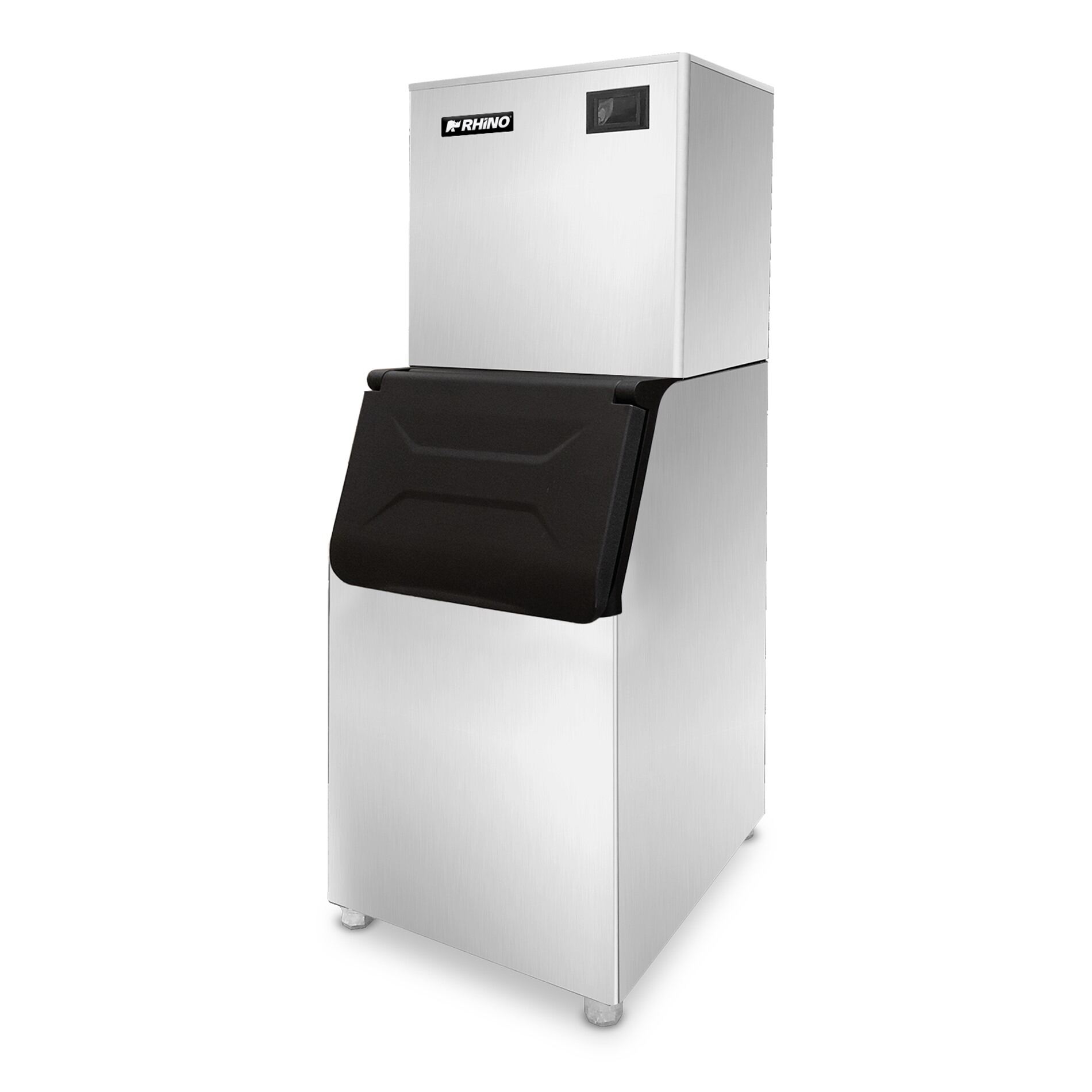 Fábrica de hielo en cubo comercial Rhino FAHIEL-200 de 200 kg en acero inoxidable con tolva de 100 kg