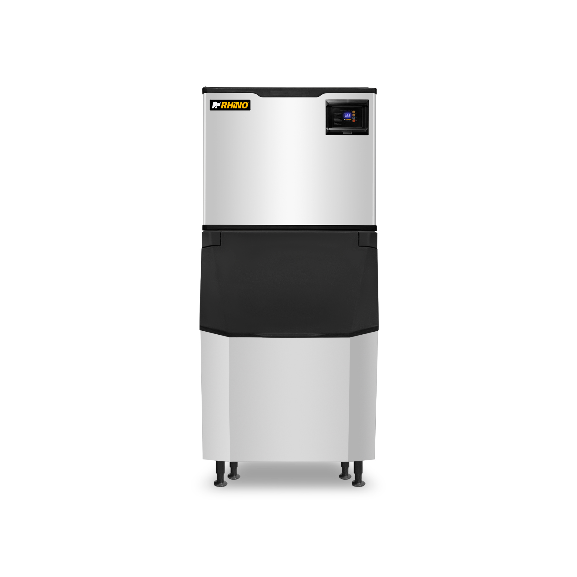 Fábrica de hielo en cubo industrial modular Rhino FAHIEL-230 de 230 kg en acero inoxidable
