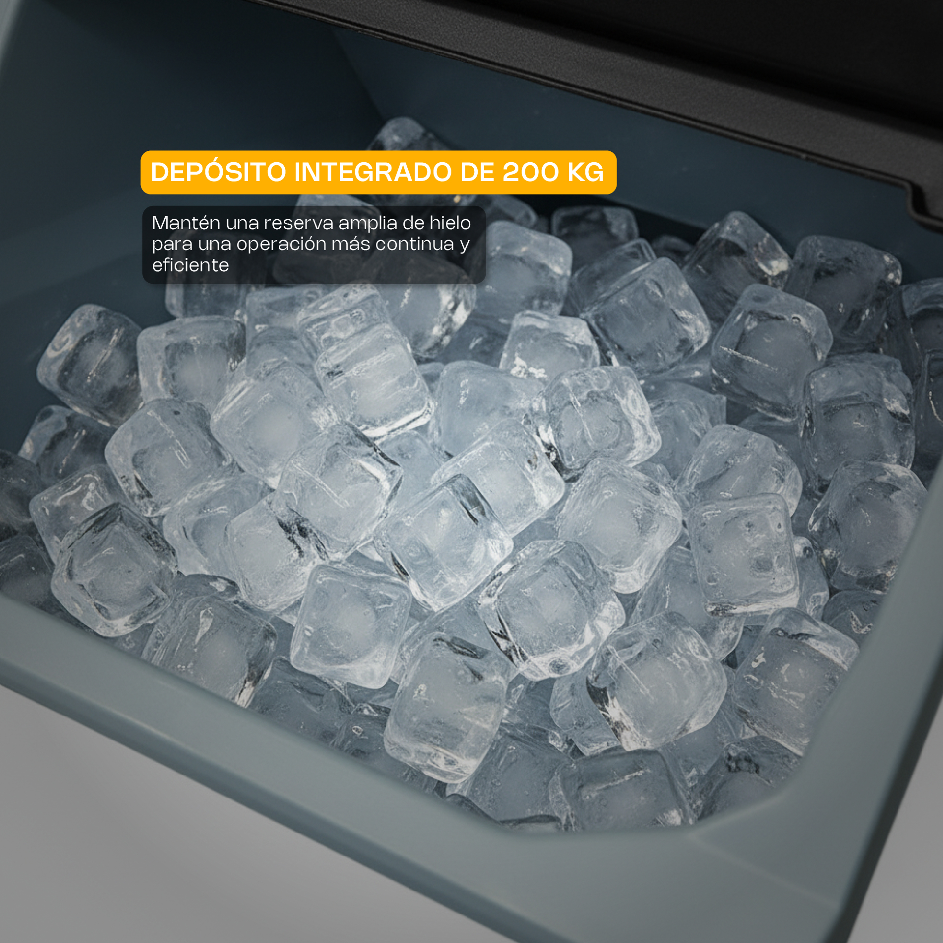 Fábrica de hielo en cubo industrial modular Rhino FAHIEL-230 de 230 kg en acero inoxidable