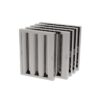 Juego de cinco filtros de grasa mixtos tipo laberinto en acero inoxidable marca Drago modelo KIT-FILTERS-8 para campana comercial