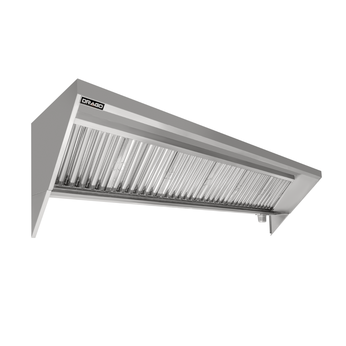 Campana extractora industrial backshelf de acero inoxidable marca Drago modelo MC-10-00 de diez pies
