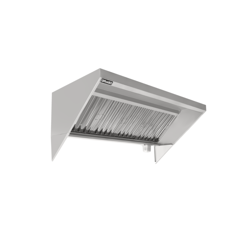 Campana extractora industrial backshelf de acero inoxidable marca Drago modelo MC-06-00 de seis pies
