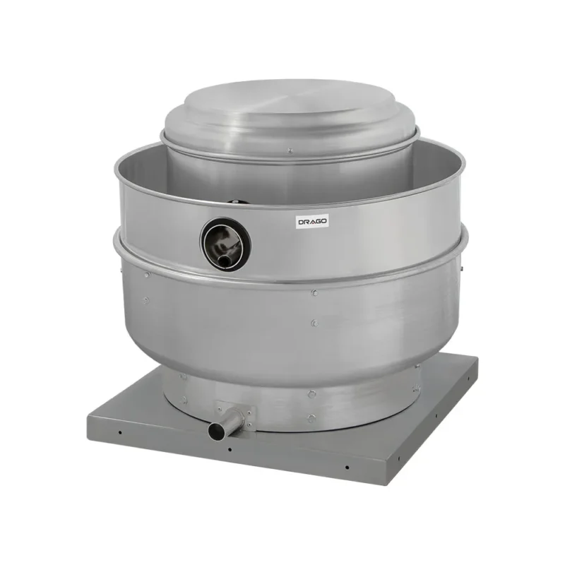 Ventilador extractor tipo hongo de acero inoxidable de alta capacidad marca Drago modelo ED-10-NV-01 de un caballo de fuerza para cocina industrial