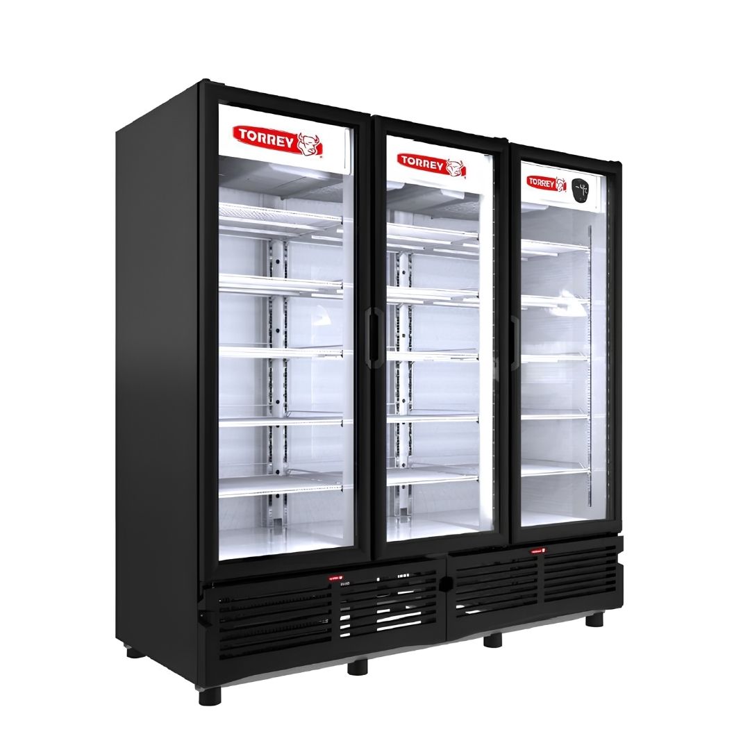 Enfriador cervecero vertical Torrey TVC72-B3 de 3 puertas para cerveza y bebidas frías