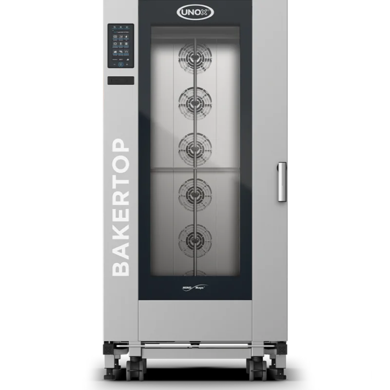 Horno inteligente a gas para carro Unox BAKERTOP BIG PLUS XABL-16FS-GPRS-AL de 16 charolas