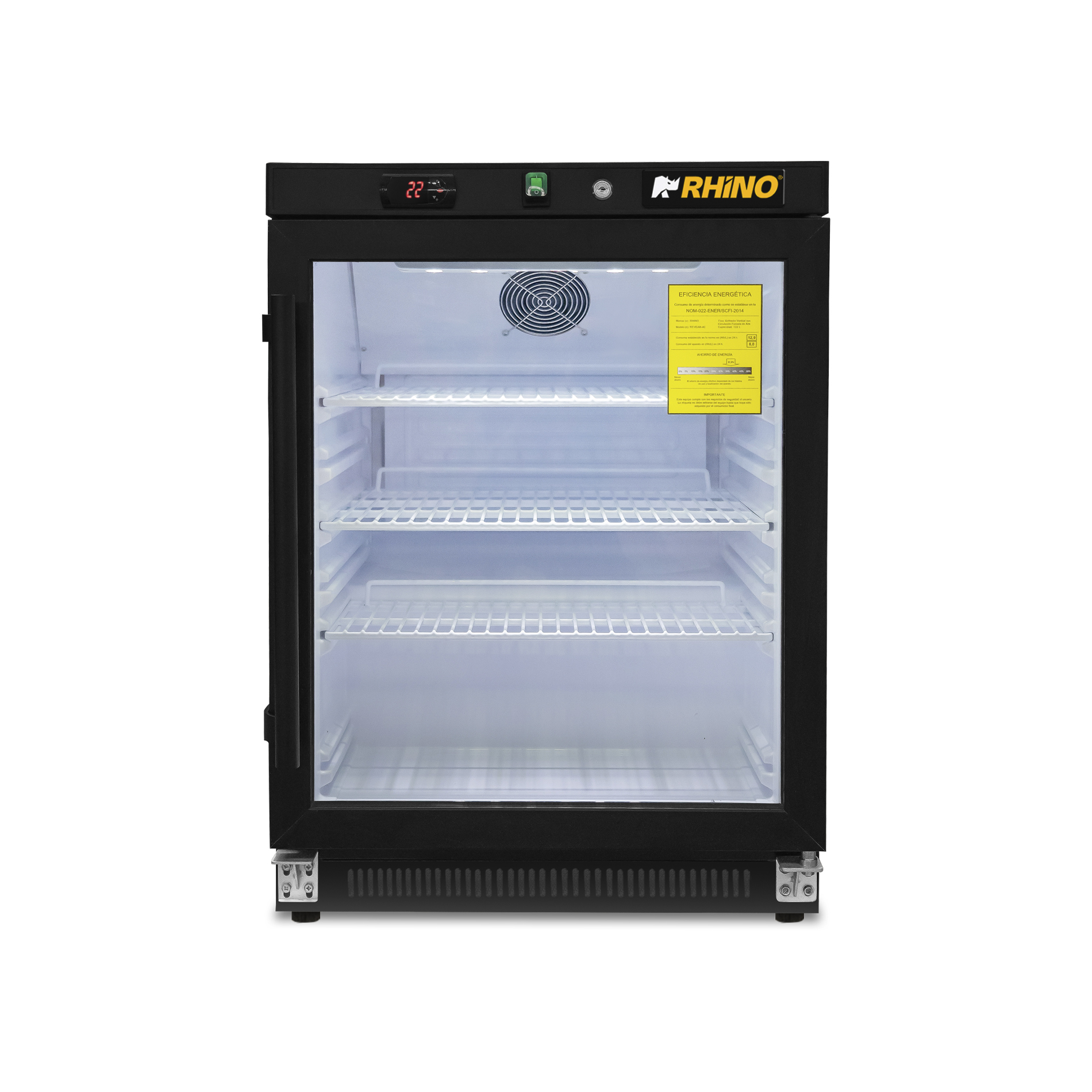 Refrigerador Vertical Puerta de Cristal Compacto 94.5 L REVEAB-4C - Imagen 2
