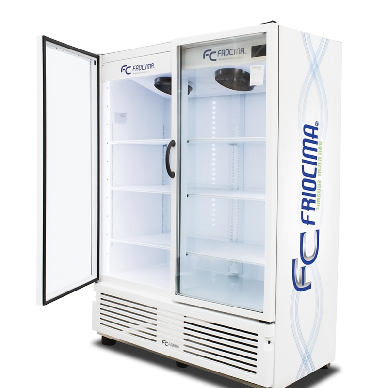 Enfriador vertical bajo cero Friocima FVP-36-2 de 2 puertas de cristal y 36 pies cúbicos