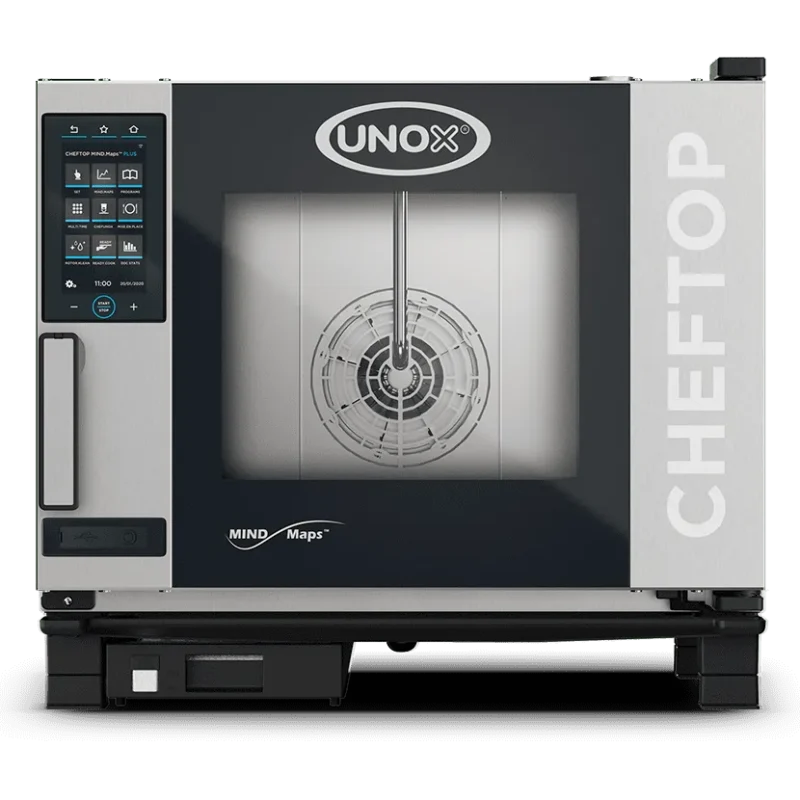 Horno a gas Unox CHEFTOP PLUS XEVC-0511-GPLM de 5 bandejas GN 1/1 con apertura a la izquierda