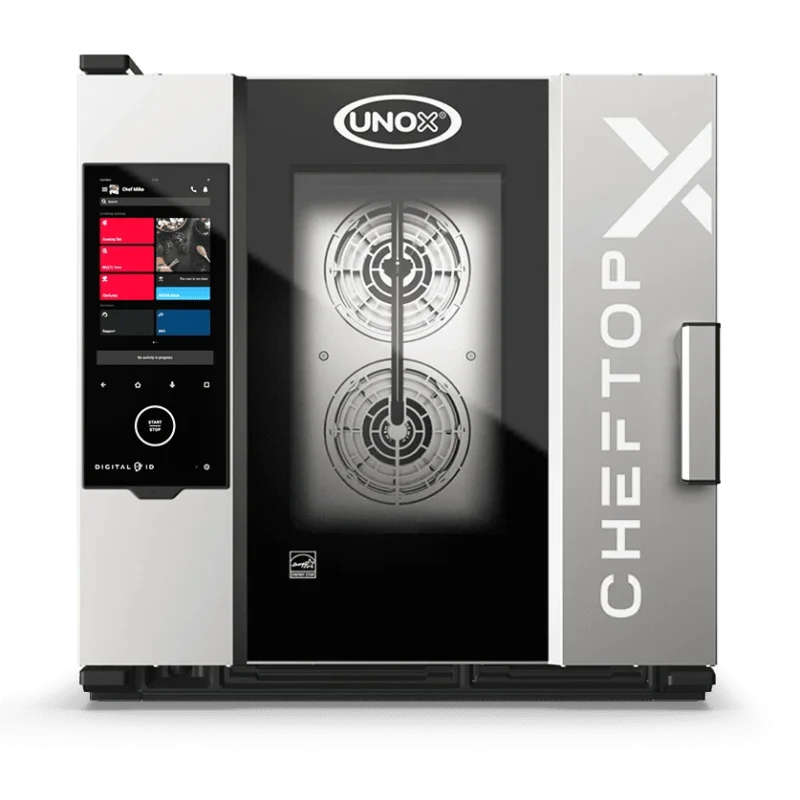 Horno mixto UNOX CHEFTOP-X Digital.ID XADA-0611-GXRS-NP a gas de 6 charolas GN 1/1