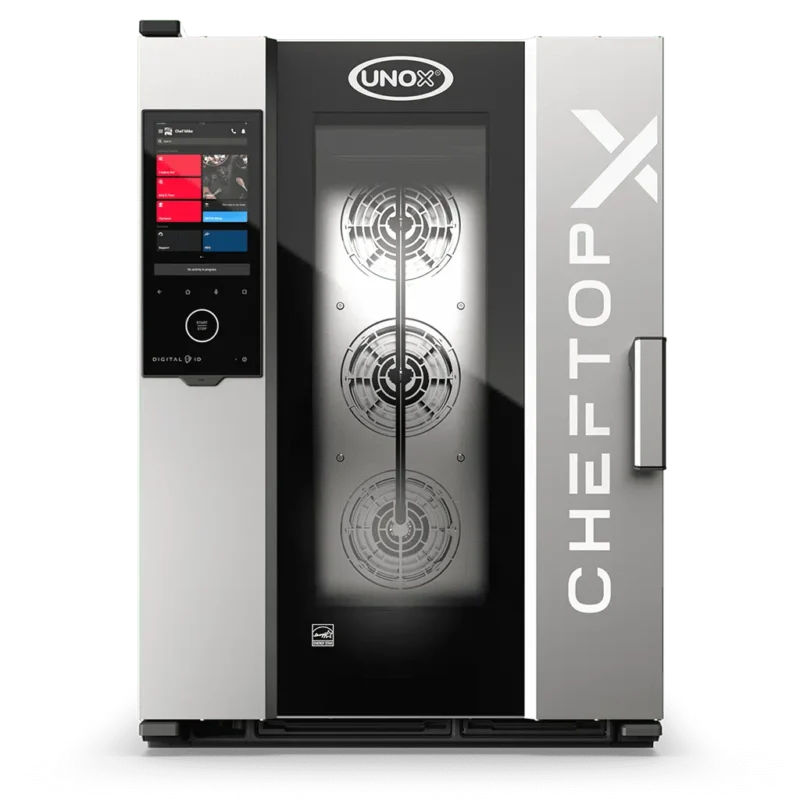 Horno mixto UNOX CHEFTOP-X Digital.ID XADA-1011-GXRS-NP a gas de 10 charolas GN 1/1