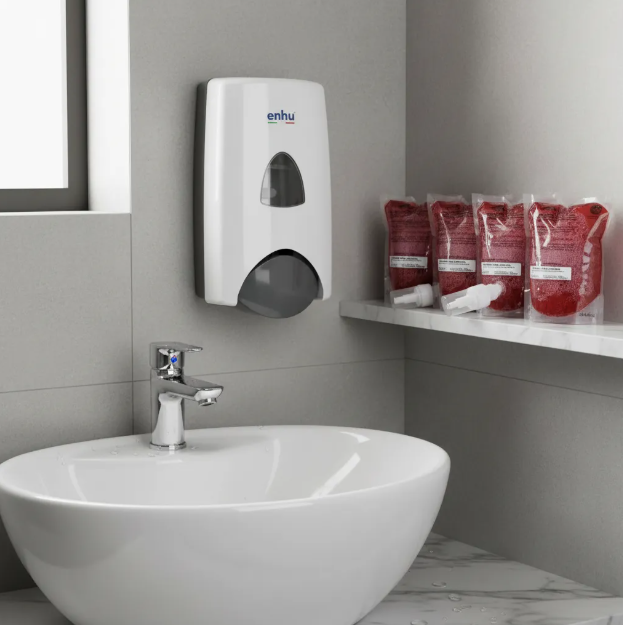 Jabón espuma para manos cherry enhu-Soap con dispensador